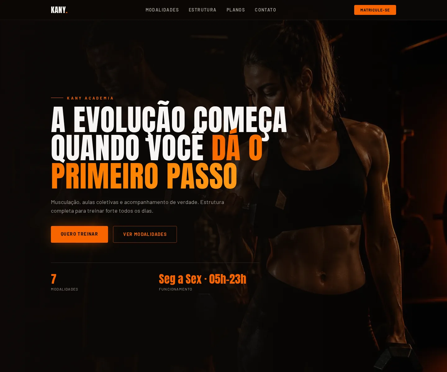 Print da página inicial do site Kany Academia criado pela ASCEND